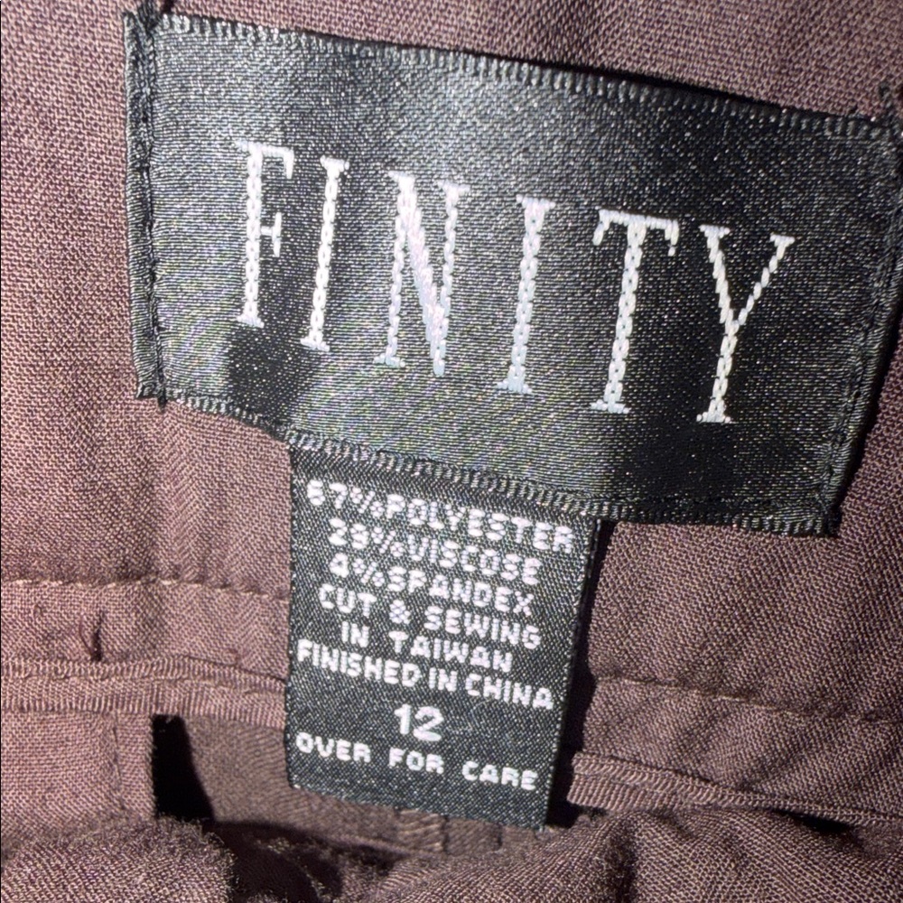 Finity Brown Cropped Dress Pants with Cuffed Hem - Picture 5 of 5